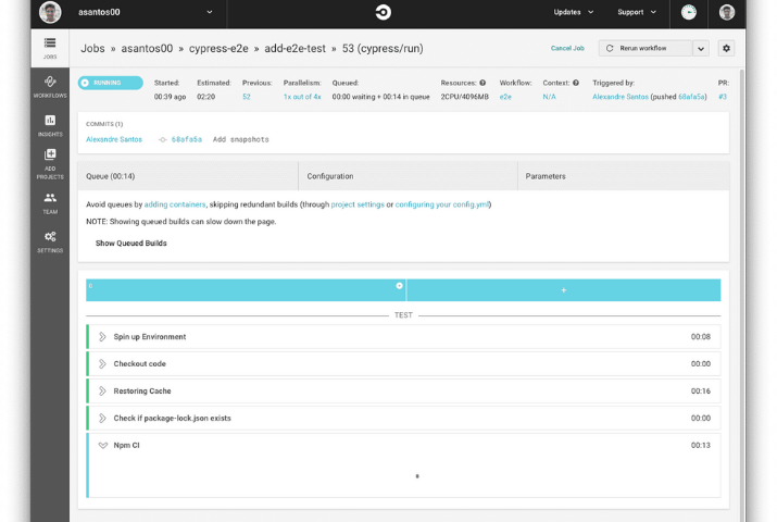 E2E tests with Cypress.io